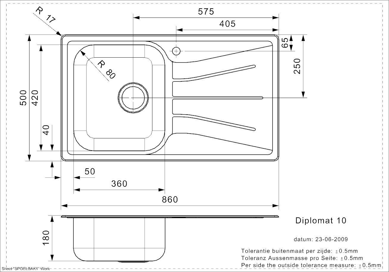 Roostevabast terasest köögivalamu Reginox Diplomat 10 LUX (R), 86x50 cm цена и информация | Köögivalamud | kaup24.ee