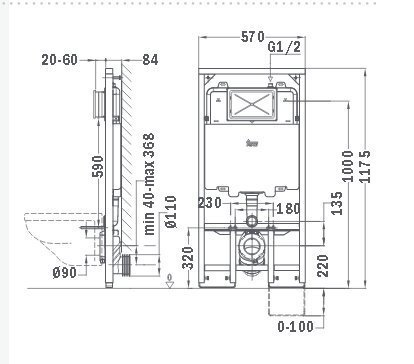 Seinasisene raam Tekmodul Slim 2, 73.110.02.00 hind ja info | WC-poti tarvikud | kaup24.ee