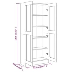 raamatukapp, suitsutatud tamm, 82,5x30,5x185,5 cm, tehispuit цена и информация | Полки | kaup24.ee