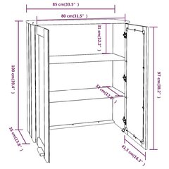 Kummut, valge, 85x35x100cm, täismänd hind ja info | Elutoa väikesed kapid | kaup24.ee