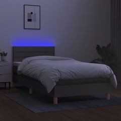 kontinentaalvoodi madratsiga ja LED, pruunikas, 100x200 cm, kangas цена и информация | Кровати | kaup24.ee