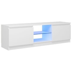 telerialus LED-tuledega, valge, 120 x 30 x 35,5 cm цена и информация | Тумбы под телевизор | kaup24.ee