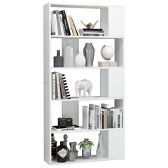 raamaturiiul/ruumijagaja valge 80 x 24 x 159 cm puitlaastplaat hind ja info | Riiulid | kaup24.ee