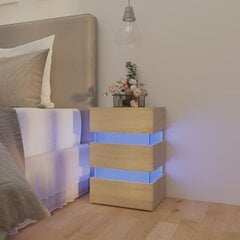 LED valgustusega öökapp, 45x35x67 cm, pruun цена и информация | Прикроватные тумбочки | kaup24.ee