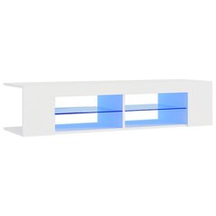 telerialus LED-tuledega, valge, 135x39x30 cm цена и информация | Тумбы под телевизор | kaup24.ee