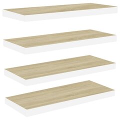 seinariiulid, 4 tk, tamm ja valge, 60 x 23,5 x 3,8 cm MDF цена и информация | Полки | kaup24.ee