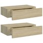 sahtlitega seinariiulid, 2 tk, tamm, 40 x 23,5 x 10 cm MDF цена и информация | Riiulid | kaup24.ee