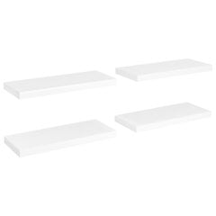 seinariiulid, 4 tk, valge, 60 x 23,5 x 3,8 cm MDF цена и информация | Полки | kaup24.ee