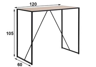 Барный стол Seaford, черный цена и информация | Кухонные и обеденные столы | kaup24.ee