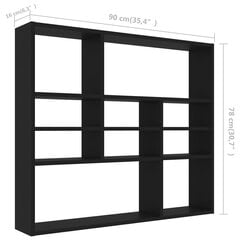 seinariiul, must, 90 x 16 x 78 cm, puitlaastplaat hind ja info | Riiulid | kaup24.ee