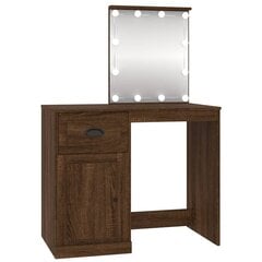 tualettlaud LED-iga, pruun tamm, 90x50x132,5cm, tehispuit цена и информация | Прикроватные тумбочки | kaup24.ee