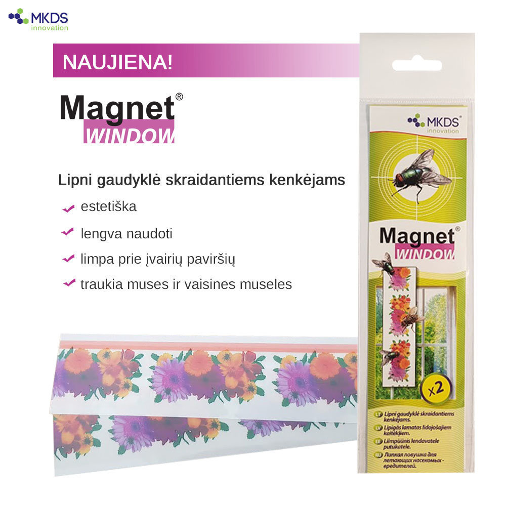 Kleepuv putukate lõks Magnet WINDOW, 2 tk цена и информация | Sääsetõrjevahendid | kaup24.ee