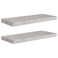 seinariiulid, 2 tk, betoonhall, 60 x 23,5 x 3,8 cm MDF цена и информация | Полки | kaup24.ee