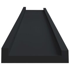 pildiraami seinariiulid 2 tk, must, 80 x 9 x 3 cm MDF цена и информация | Полки | kaup24.ee