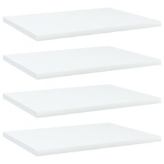 riiuliplaadid 4 tk, valge, 40x30x1,5 cm, puitlaastplaat цена и информация | Полки | kaup24.ee