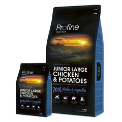 Profine Junior Large Chicken & Potatoes koeratoit 15 kg hind ja info | Kuivtoit koertele | kaup24.ee