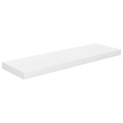 seinariiul, kõrgläikega valge, 80 x 23,5 x 3,8 cm MDF hind ja info | Riiulid | kaup24.ee