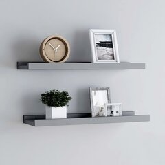 pildiraami seinariiulid 2 tk, hall, 40 x 9 x 3 cm MDF цена и информация | Полки | kaup24.ee