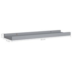 pildiraami seinariiulid 2 tk, hall, 40 x 9 x 3 cm MDF цена и информация | Полки | kaup24.ee