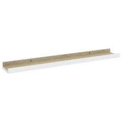 seinariiulid, 2 tk, valge ja Sonoma tamm, 60 x 9 x 3 cm цена и информация | Полки | kaup24.ee