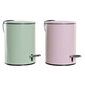 Prügikast DKD Home Decor, roheline, roosa, metall (3 L) (2 pcs) (23 x 17 x 23 cm) hind ja info | Prügikastid | kaup24.ee