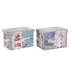 Универсальная коробка DKD Home Decor 59 x 40 x 40 cm Полиуретан Разноцветный Картон Средиземноморье (2 штук) цена и информация | Ящики для вещей | kaup24.ee