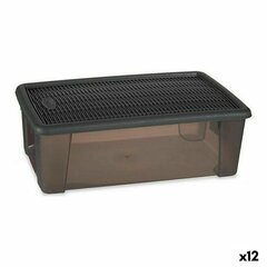 Ящик с крышкой Stefanplast Elegance Серый 19,5 x 11,5 x 33 cm Пластик 5 L (12 штук) цена и информация | Ящики для вещей | kaup24.ee