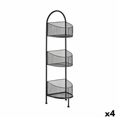 Riiulid Must Metall 21,2 x 97 x 28,5 cm (4 Ühikut) hind ja info | Hoiukastid ja -korvid | kaup24.ee