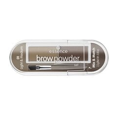 Kulmuvärvide komplekt Essence Brow Powder, 2,3 g, 01 Light &amp; Medium цена и информация | Карандаши, краска для бровей | kaup24.ee