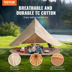 Четырёхсезонная палатка Vevor на 8 человек, цвета песка цена и информация | Палатки | kaup24.ee