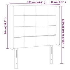 LED-voodipeats, kreemjas, 103x16x118/128 cm, kangas цена и информация | Кровати | kaup24.ee