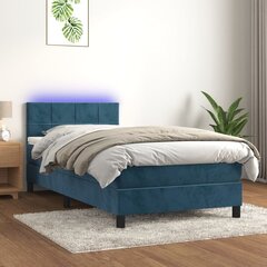 kontinentaalvoodi madrats, LED, tumesinine, 90x190 cm, samet hind ja info | Voodid | kaup24.ee