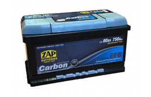 ZAP Carbon EFB 80Ah 750A aku kaina ir informacija | Akud | kaup24.ee