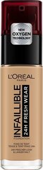 Jumestuskreem Loreal Paris Infallible 24h Fresh 30 ml, 260 Golden Sun hind ja info | Jumestuskreemid, puudrid | kaup24.ee