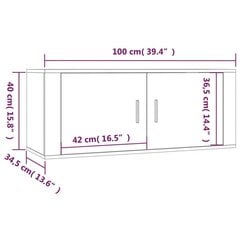 seinale kinnitatavad telerikapid, 3 tk, valge 100x34,5x40 cm hind ja info | TV alused | kaup24.ee