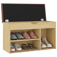 Jalatsipink padjaga , Sonoma tamm, 80 x 30 x 47 cm, puitlaastplaat цена и информация | Полки для обуви, банкетки | kaup24.ee
