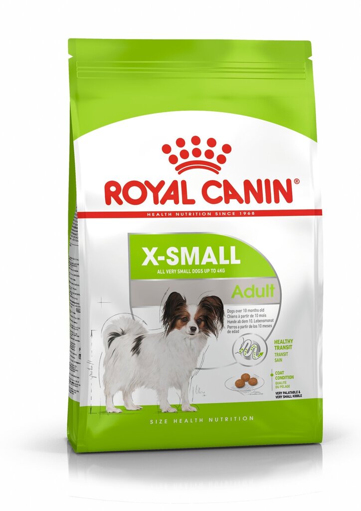 Royal Canin X-Small Adult - tasakaalustatud kuivtoit väga väikeste tõugude täiskasvanutele 1,5 kg hind ja info | Kuivtoit koertele | kaup24.ee