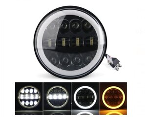 Harley, Jeep, Land Rover, Suzuki, Ford, Nissan, Lada Передняя фара 7" LED ближний, дальний свет, габариты, дневной ход, сигналы поворота 1шт цена и информация | Автомобильные лампочки | kaup24.ee