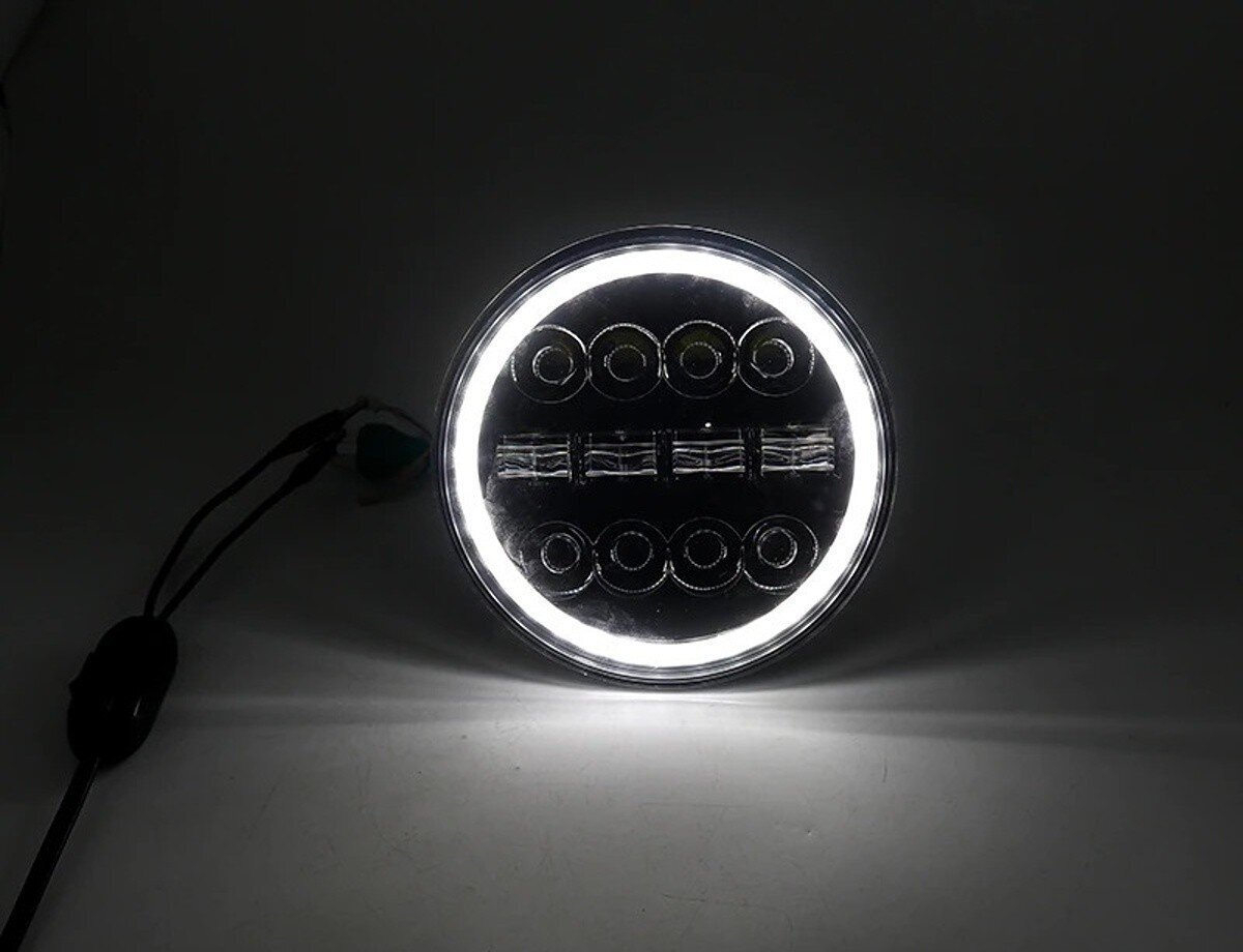 Harley, Jeep, Land Rover, Suzuki, Ford, Nissan, Lada Esituled 7" LED lähituled, kaugtuled, asend, päevane sõidutuled, suunatuled 1tk цена и информация | Autopirnid | kaup24.ee