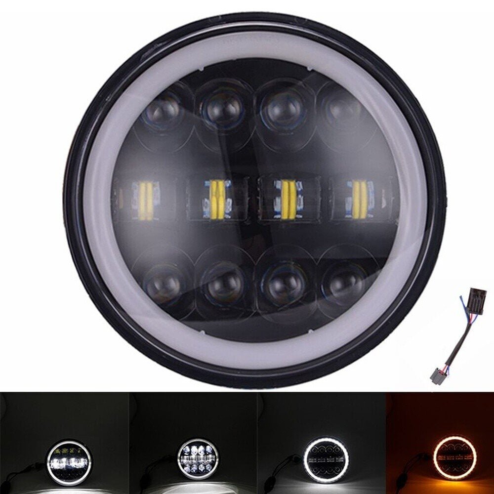 Harley, Jeep, Land Rover, Suzuki, Ford, Nissan, Lada Esituled 7" LED lähituled, kaugtuled, asend, päevane sõidutuled, suunatuled 1tk цена и информация | Autopirnid | kaup24.ee