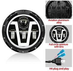 Esituli 7" Full LED V Harley, Jeep, Land Rover, Suzuki, Ford, Nissan, Lada, 1tk hind ja info | Autopirnid | kaup24.ee