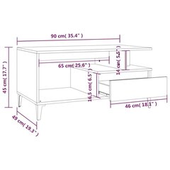 kohvilaud, betoonhall, 90 x 49 x 45 cm, tehispuit hind ja info | Diivanilauad | kaup24.ee