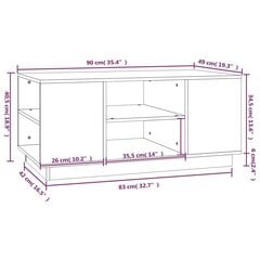 kohvilaud, 90 x 49 x 40,5 cm, männipuit hind ja info | Diivanilauad | kaup24.ee