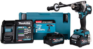 Аккумуляторная ударная дрель / отвертка XGT® 40В  HP001GM201 Makita цена и информация | Шуруповерты, дрели | kaup24.ee