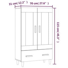 kõrge kapp, betoonhall, 70 x 31 x 115 cm, tehispuit hind ja info | Kummutid | kaup24.ee