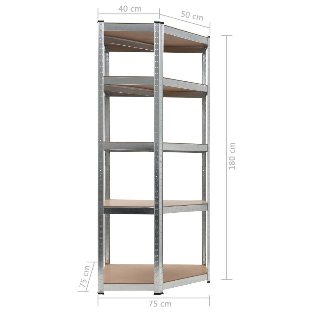 hoiuriiul, 75 x 75 x 180 cm, teras ja MDF цена и информация | Riiulid tööriistadele | kaup24.ee