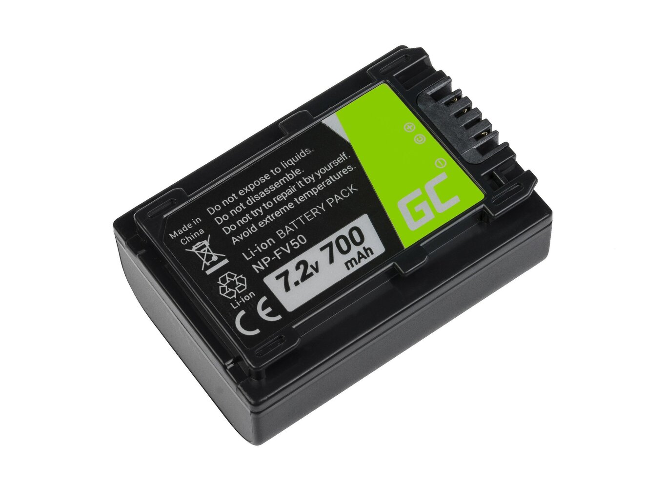 Green Cell® for Sony DCR-DVD506E DCR-DVD510E HDR-CX116E HDR-CX130 HDR-CX155E HDR-UX9E 7.2V 700mAh hind ja info | Akud, patareid fotoaparaatidele | kaup24.ee