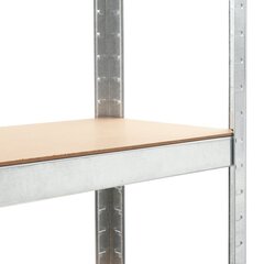 hoiuriiulid 3 tk hõbedane 75 x 30 x 172 cm teras ja MDF hind ja info | Riiulid tööriistadele | kaup24.ee