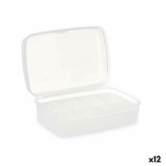 kaanega säilituskarp Valge Läbipaistev Plastmass 21,5 x 8,5 x 15 cm (12 Ühikut) hind ja info | Hoiukastid ja -korvid | kaup24.ee