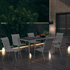 3073473 7 Piece Outdoor Dining Set Steel Anthracite (313088+313074) цена и информация | Комплекты уличной мебели | kaup24.ee